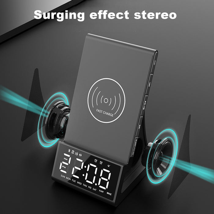 Réveil intelligent haut-parleur Bluetooth, LED radio FM USB 16x10 CM