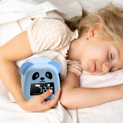 Réveil Panda Bleu Lumineux Éducatif
