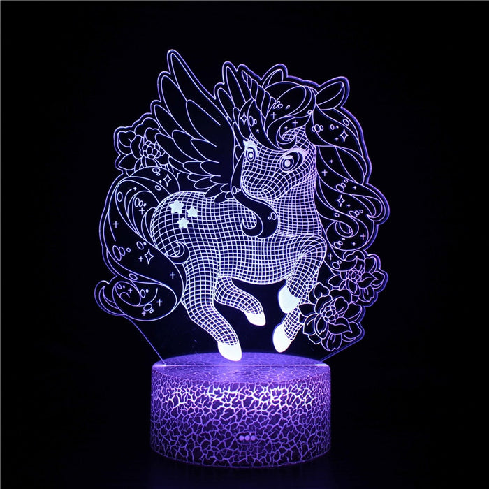 Veilleuse Licorne 3D USB LED 16 Couleurs | Illuminez la Magie dans la Chambre de Votre Enfant !