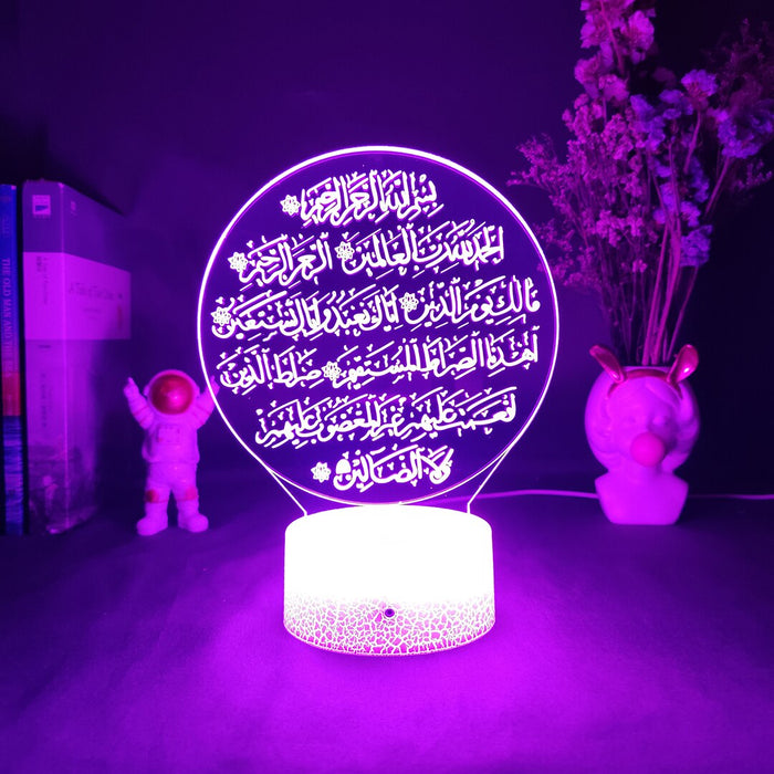Veilleuse Coranique Colorée Tactile LED 3D avec Télécommande - Ambiance Spirituelle et Personnalisée