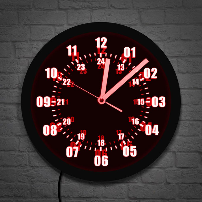 Horloge Murale Digitale 24 Heures avec Néon Rétro-Éclairage LED | Ajoutez une Touche de Modernité Rétro à Votre Décoration !