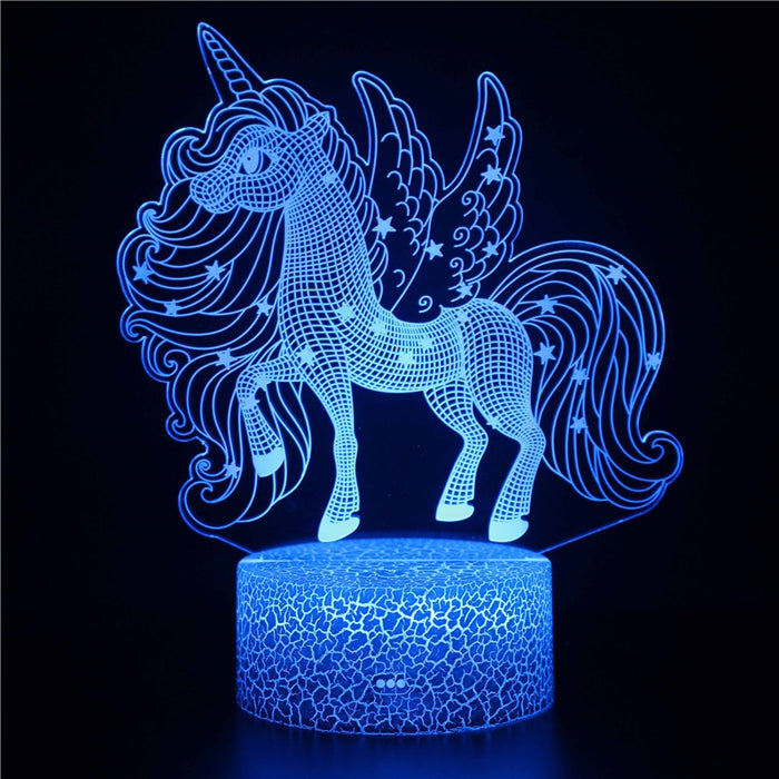 Veilleuse Licorne 3D LED 16 Couleurs Télécommande | Un Cadeau Magique de 15 cm !