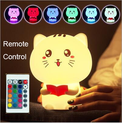 Veilleuse Chat 7 Couleurs LED USB 12x14 CM : Une ambiance lumineuse et féline