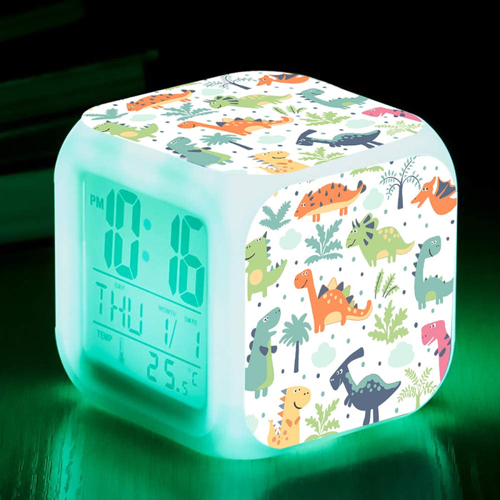 Réveil Cube Lumineux Licorne - 7 Couleurs LED - Dimensions de 8x8 CM