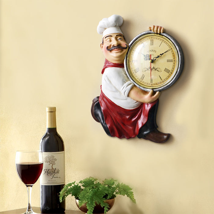 Horloge Murale Vintage Cuisinier-Chef - Un Temps Rétro pour Votre Cuisine