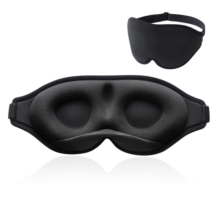 Masque de Sommeil pour les Yeux 3D - Coupe Profilée, Masque de Sommeil et Bandeau Concave Moulé, Blocage de la Lumière pour Hommes et Femmes