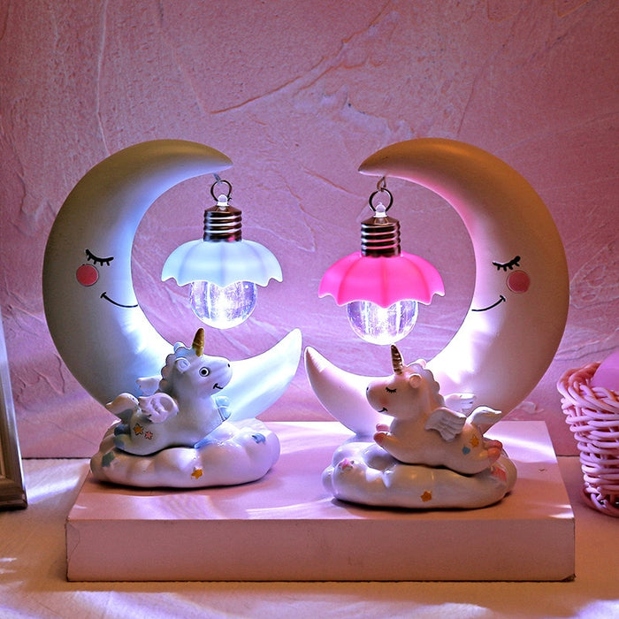 Produits Veilleuse Licorne Lune LED 20x10 cm | Une Ambiance Magique dans la Chambre de Votre Enfant !