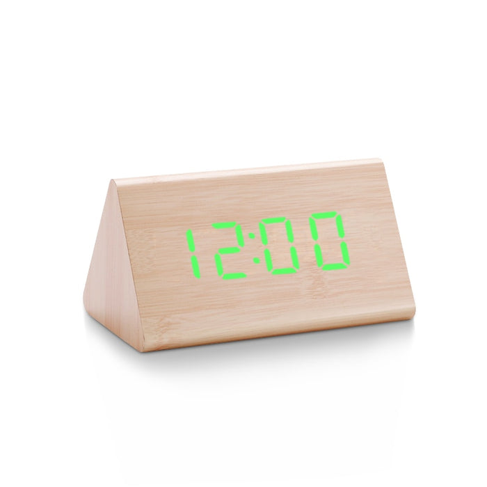 Réveil en bois LED contrôles son électroniques USB 10x7.3 CM