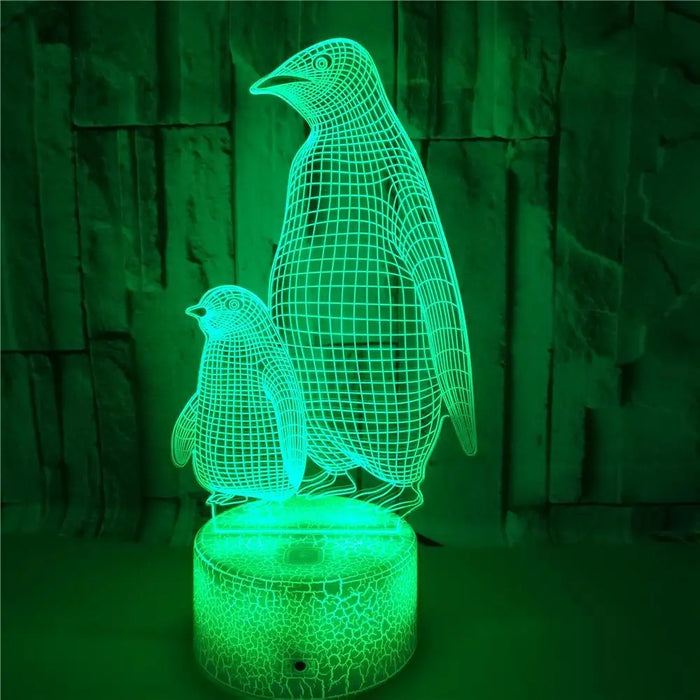Lampe 3D pingouin pour enfants, illusion d'animal, veilleuse pour chambre à coucher, décoration d'anniversaire, cadeaux de Noël pour garçon et fille