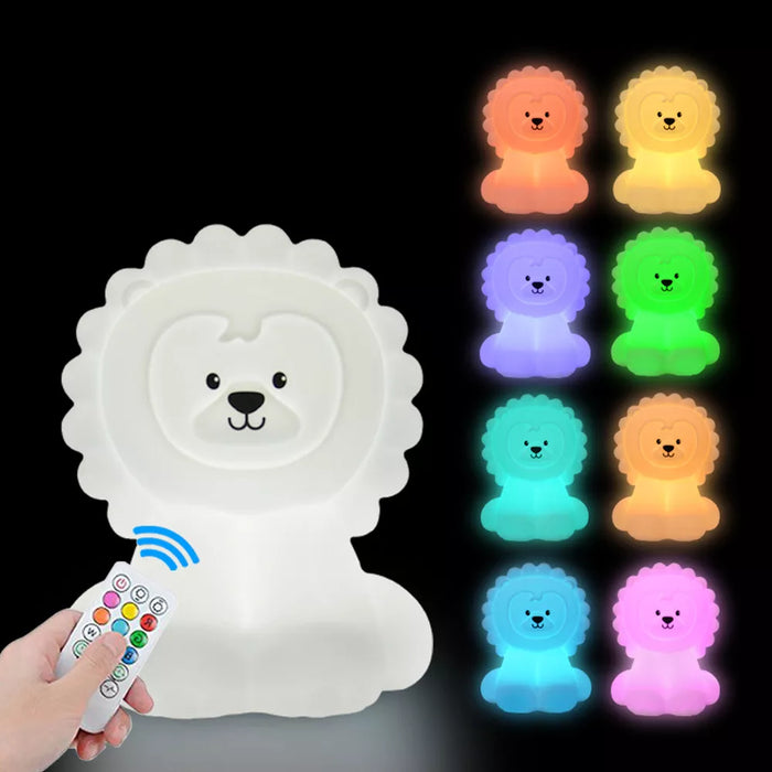 Lampe LED en forme de lapin avec télécommande à capteur tactile, 9 couleurs, minuterie à intensité réglable, Rechargeable, en Silicone, pour enfants, cadeau pour bébé