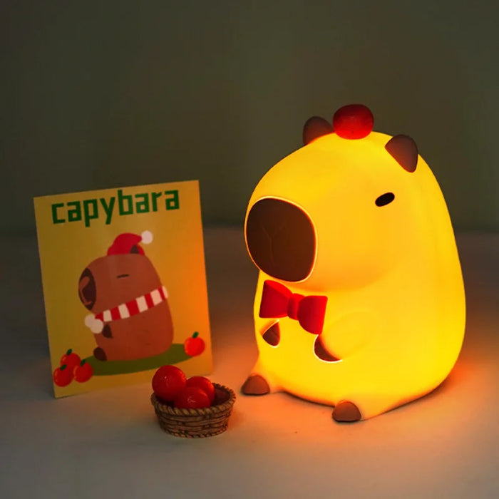 Adorkable Silicone LED Capybara veilleuse lampe animale capteur tactile veilleuse enfants enfant chevet chambre décor cadeau d'anniversaire