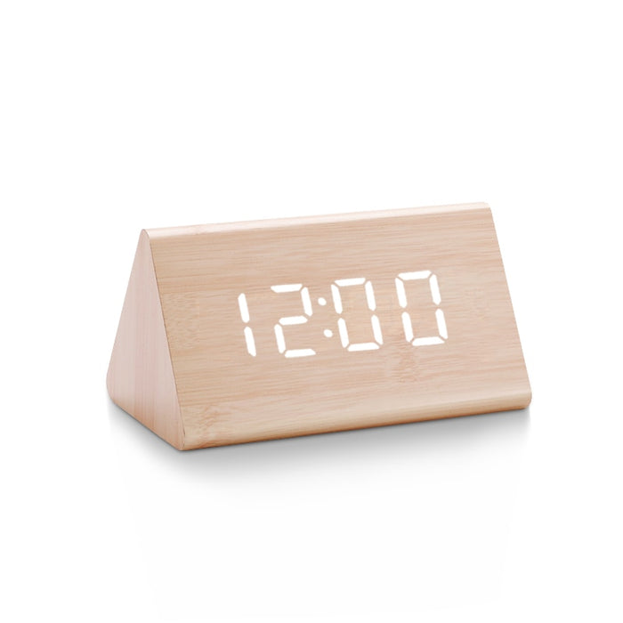 Réveil en bois LED contrôles son électroniques USB 10x7.3 CM