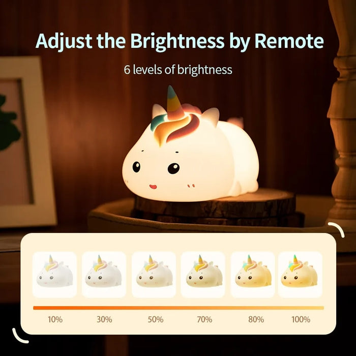 Veilleuse Licorne LED Télécommande | Un Cadeau Magique de 20x10 cm pour Enfant et Bébé