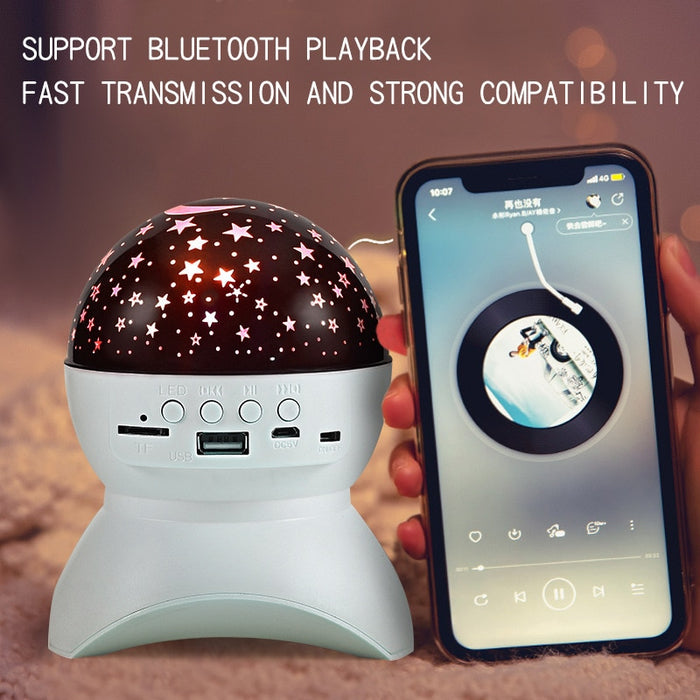 Veilleuse Étoile Rotative avec Musique pour Enfant - Créez une ambiance magique avec Bluetooth et USB