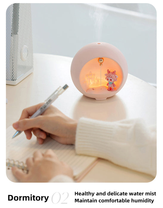 Mini Humidificateur d'air Mignon Dessin animé - Lampe USB Aromathérapie Diffuseur d'huile essentielle pour enfants