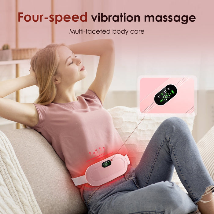 Bouillotte Électrique Menstruelle Intelligente - Ceinture de soulagement de la douleur et masseur abdominal à vibrations