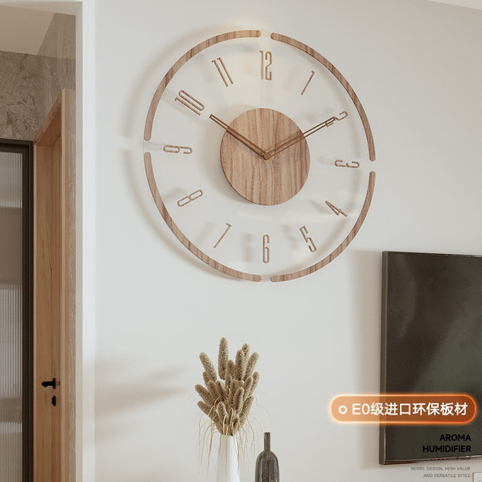 Horloge Murale Bois Massif Nordique Minimaliste à Quartz | Ajoutez une Touche d'Élégance à Votre Intérieur !