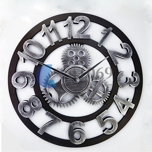Horloge Murale Vintage Industrielle avec Chiffres Romains | Ajoutez une Touche de Style Rétro à Votre Décoration !