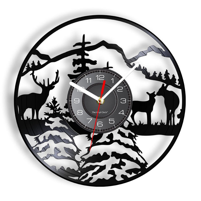 Horloge Murale Vintage Cerf 30x30 CM | Ajoutez une Touche de Nature et d'Élégance à votre Décoration !