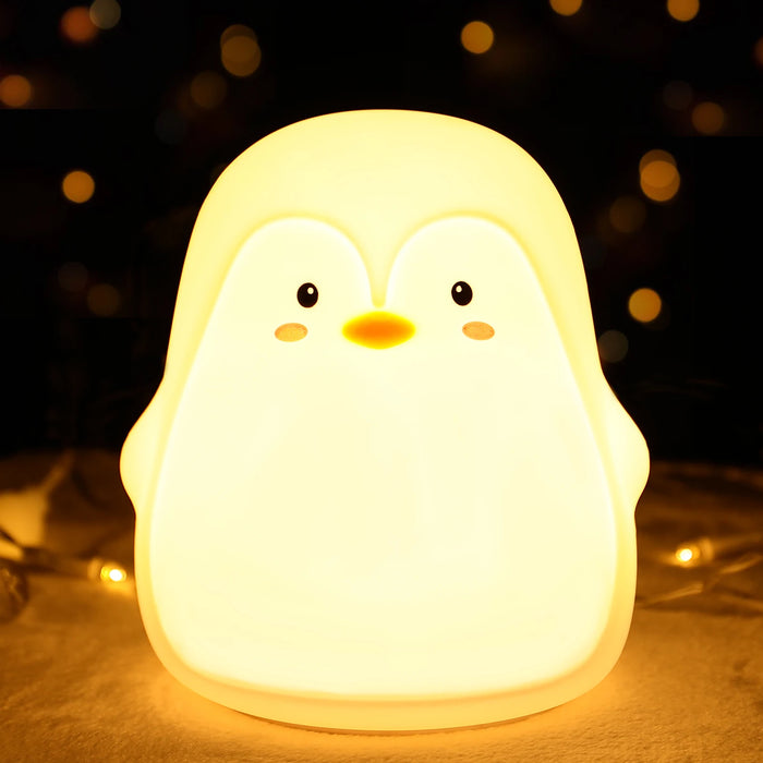 7 coloré mignon pingouin bébé veilleuse pour enfants chambre lampe Led Usb charge Protection des yeux enfant lumières à côté des cadeaux