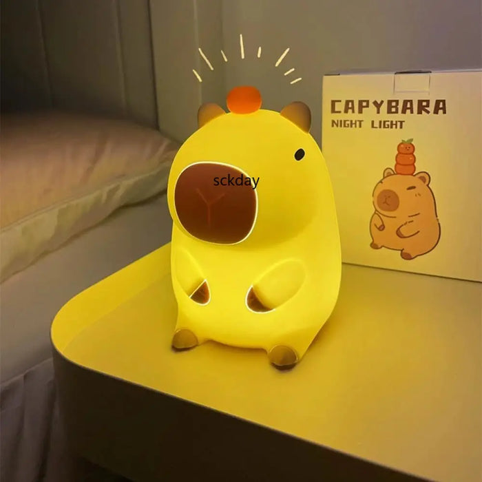 Adorkable Silicone LED Capybara veilleuse lampe animale capteur tactile veilleuse enfants enfant chevet chambre décor cadeau d'anniversaire