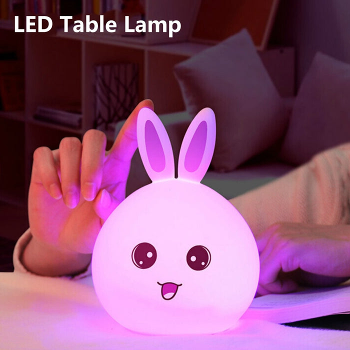 Veilleuse Lapin LED Tactile - Parfaite comme Cadeau - 13 CM