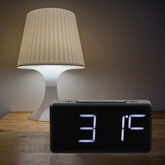 Réveil digital numérique LED USB température heure décoration de bureau 10x5 CM