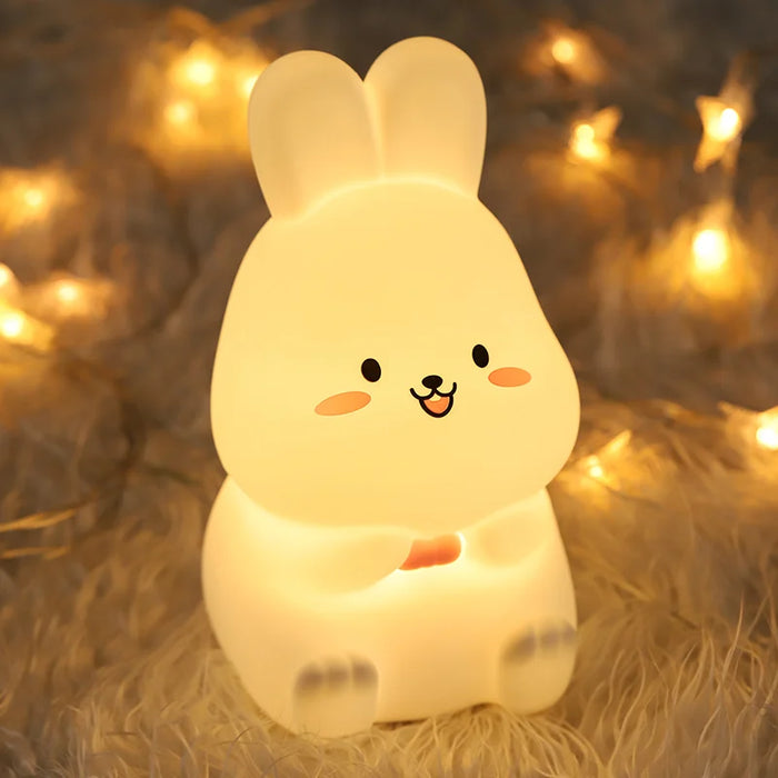 7 couleurs petit lapin blanc chambre chevet veilleuses allaitement veilleuse décoration anniversaire cadeau enfants lampe