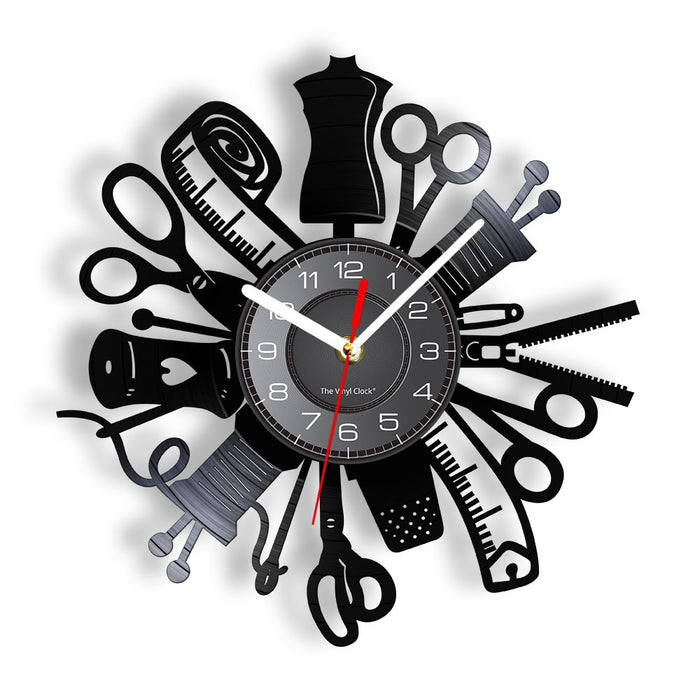 Horloge Murale Vintage Lumineuse Couture 30 CM | Ajoutez une Touche de Style Rétro et Lumineux à votre Décoration !
