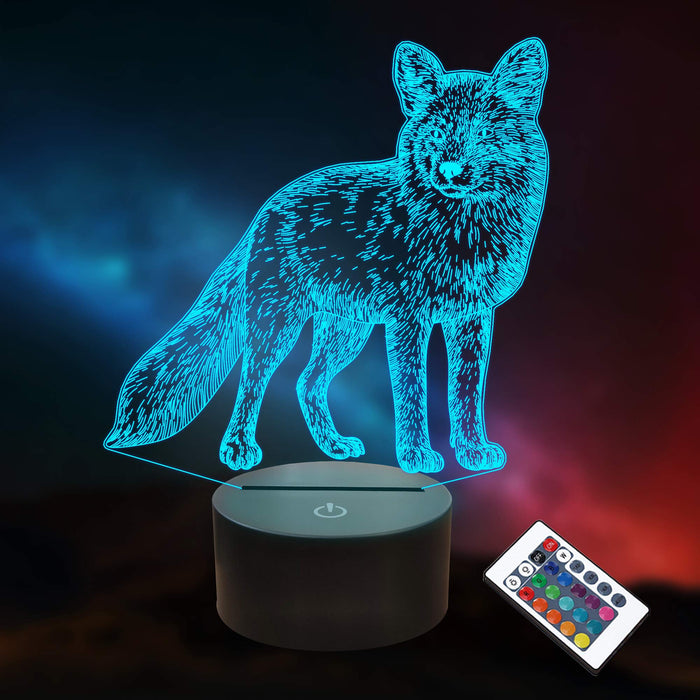Veilleuse Renard 3D LED 16 Couleurs | Une Ambiance Magique de 16 cm