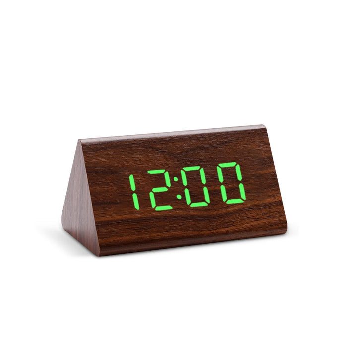 Réveil en bois LED contrôles son électroniques USB 10x7.3 CM