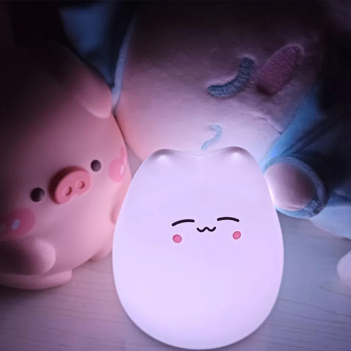 Mini lampe de nuit populaire en forme de chat pour bébé, 7 couleurs, Pat Touch, changement de couleur, Protection des yeux, chambre à coucher, veilleuse, cadeau pour enfants