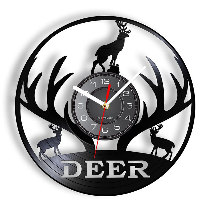 Horloge Murale Vintage Cerf 30x30 CM | Ajoutez une Touche de Nature et d'Élégance à votre Décoration !