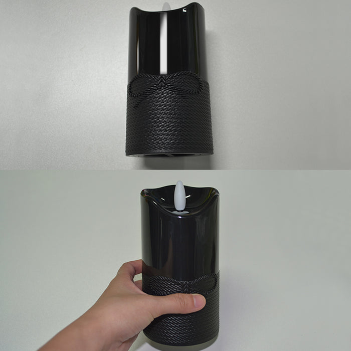 Bougie LED Noir Waterproof 8x17 Cm - Créez une ambiance élégante et résistante à l'eau