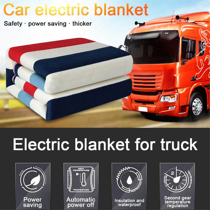 🔥🛌 Couverture Chauffante Électrique Allume Cigare 12/24V - Tapis Chauffant pour le Corps, Parfait pour les Voyages par Temps Froid en Voiture