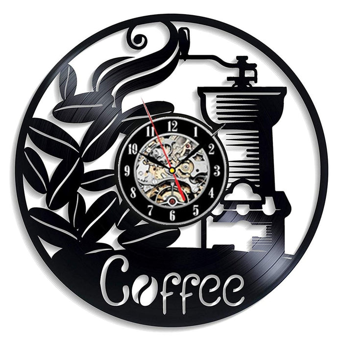 Horloge Murale Coffee LED Café Vintage Vinyle 30 CM : Un Temps Rétro pour les Amateurs de Café