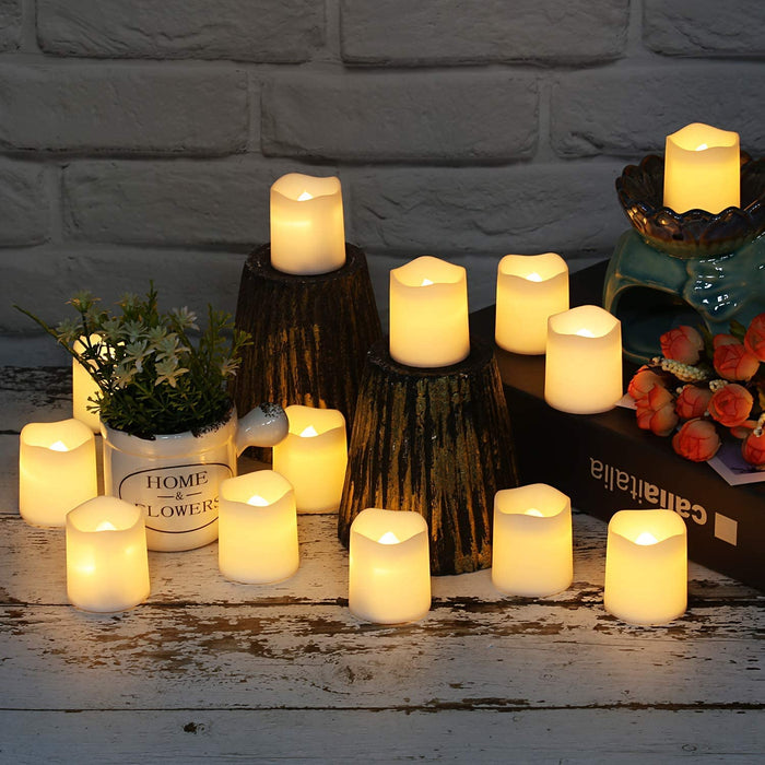 Lot de 24 Bougies LED à Flamme Blanche - Créez une Ambiance Chaleureuse et Sans Risque