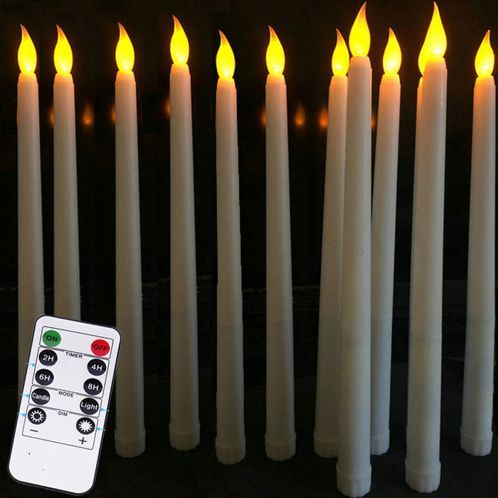🕯️💡 Bougie Chandelle LED Télécommandée - Lot de 12 Bougies sans Flamme, Dimensions 28x1.8cm