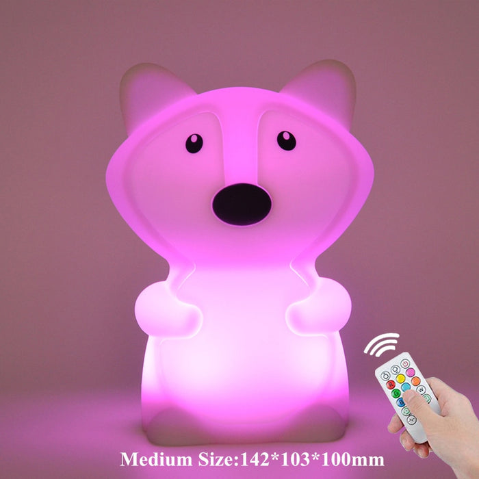 Veilleuse Renard 9 Couleurs USB LED | Une Ambiance Magique de 8x16 cm