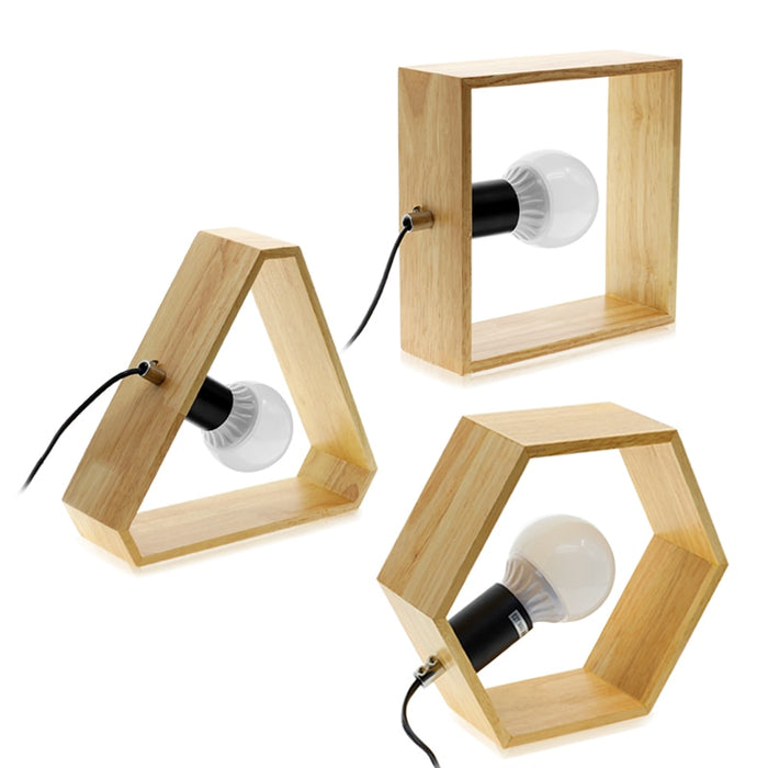 Lampe de Chevet Bois Moderne Géométrique : Style Contemporain et Éclairage Ambiant
