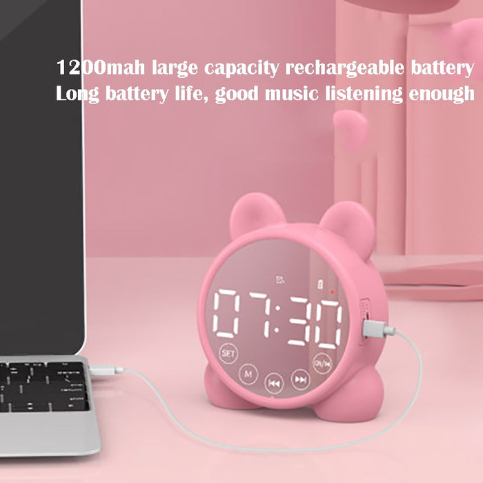 Réveil électronique avec haut-parleur Bluetooth pour enfants LED, 8.5x4 CM