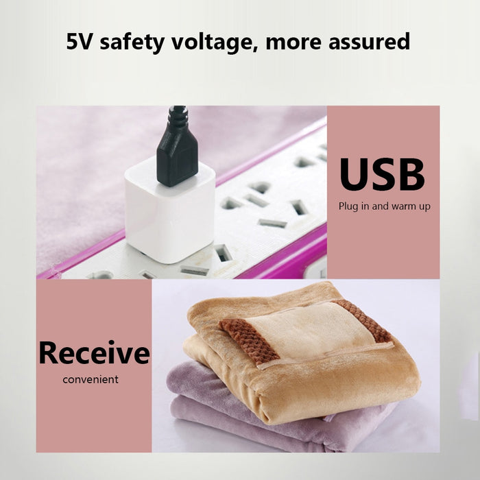 🔥🛌 Couvertures Chauffantes Électriques 5V - Épaisses, Douces et Chaudes pour l'Hiver, Thermostat Lavable, avec Poche Chauffante et Chargeur USB