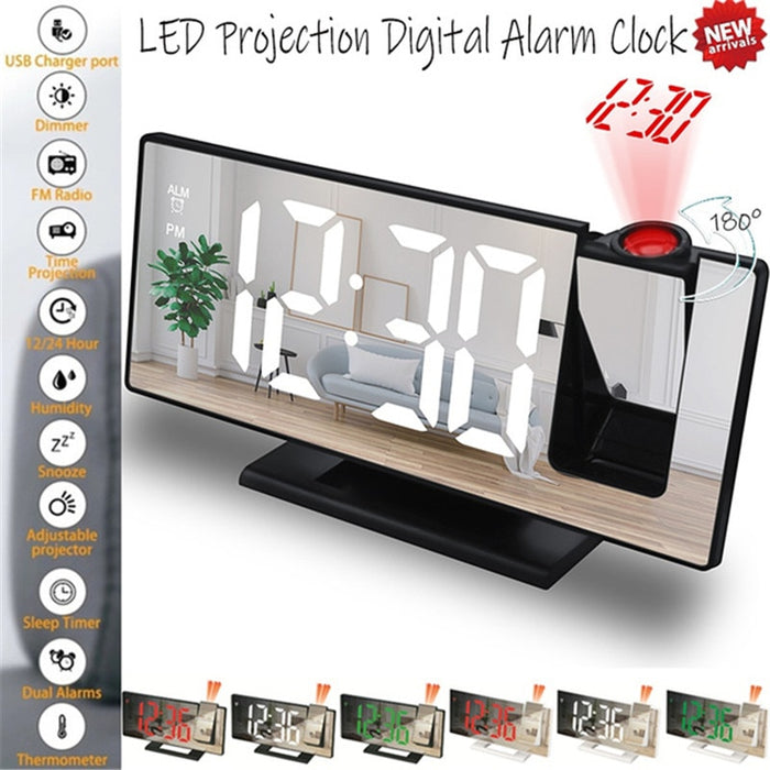 Réveil LED avec Affichage de l'Heure, Température et Projection
