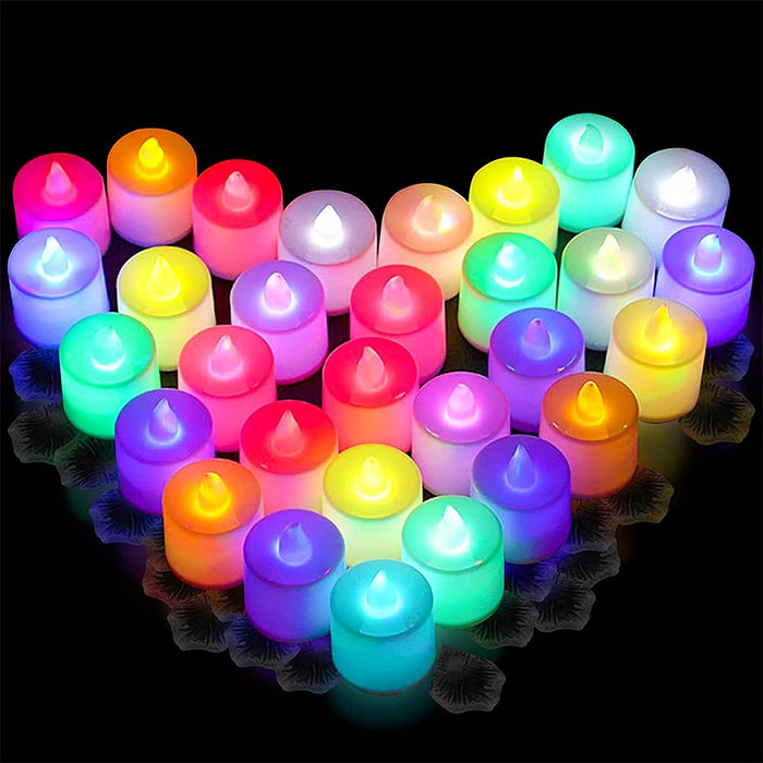 Bougie LED Multicolore - Lot de 6/12/24/48/96 - Créez une ambiance colorée et festive