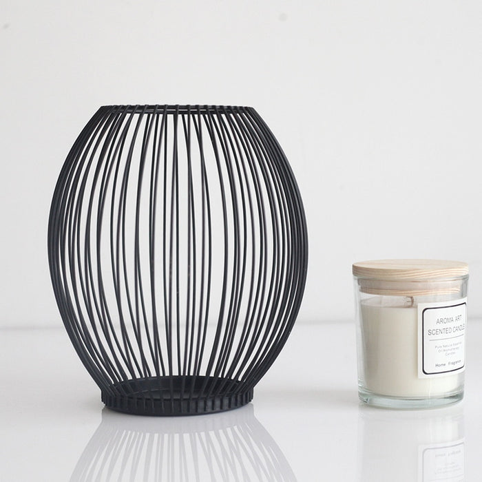 Lanterne Bougie Noire en Acier - Élégance minimaliste pour votre décoration