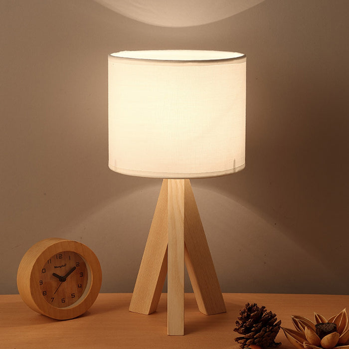 Lampe de chevet bois Chanvre Blanc 30x30 CM