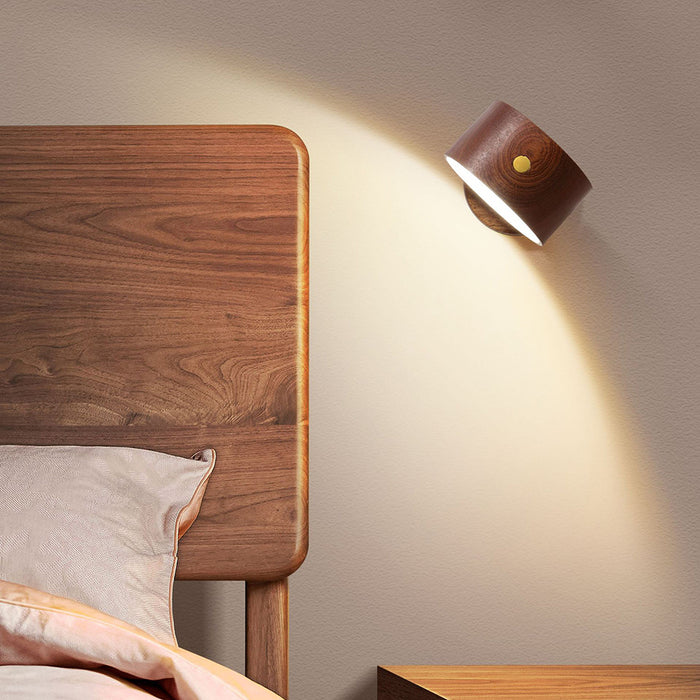 Lampe de Chevet Murale Bois Minimaliste LED 7x10 CM : Éclairage Fonctionnel et Esthétiquement Épuré