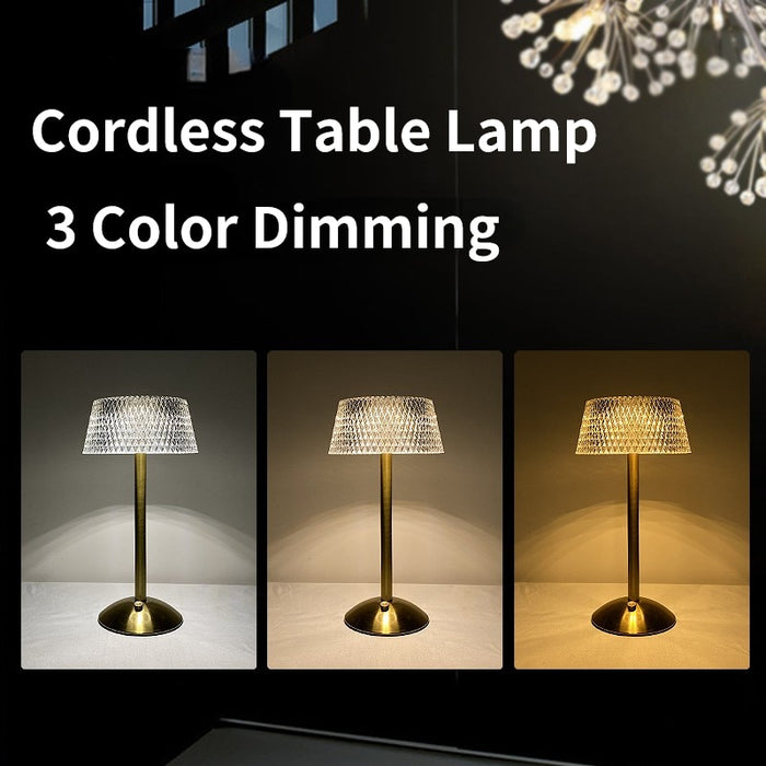 Lampe de Chevet Dorée et Cristal LED : Élégance et Brillance pour vos Nuits
