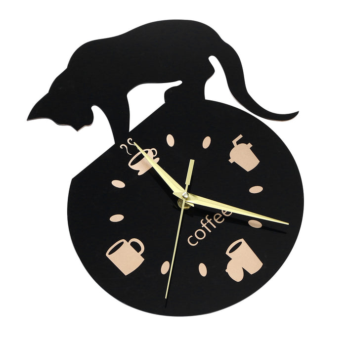Horloge Murale Chat Design Cuisine Tasse Muette : Une Note de Charme Félin dans votre Espace Culinaire
