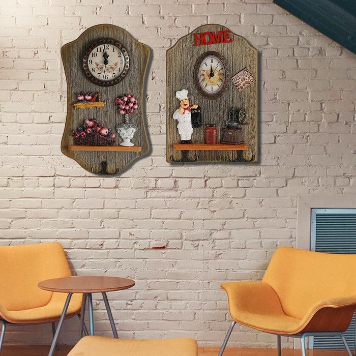 Horloge Murale Rustique "Cuisine Fleur" : Un Charme Campagnard dans votre Cuisine